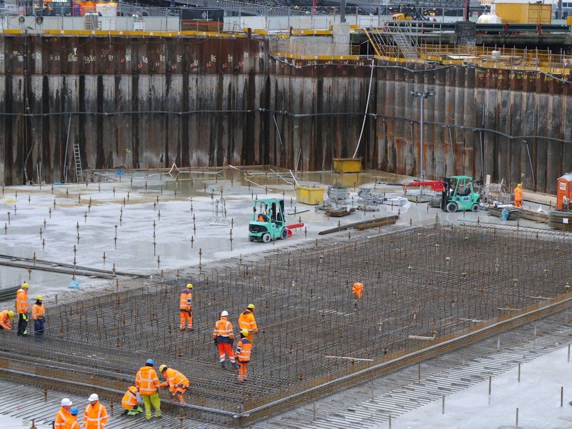 Deep excavation and ground foundation engineering site